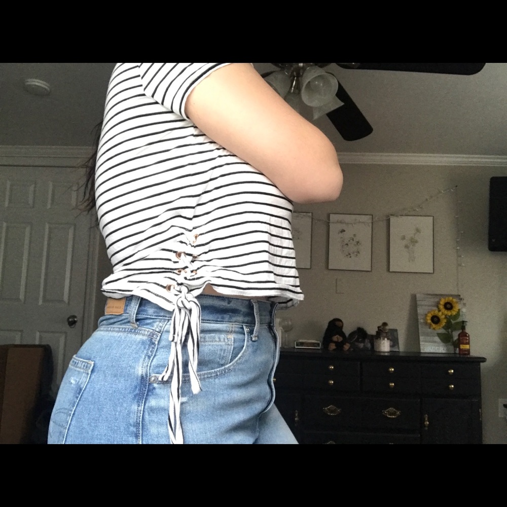 black and white shirt